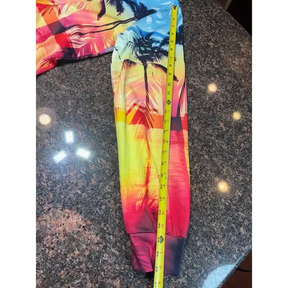 Into the Am Tropical Sunset Beach Palm Tree Hoodie Size L - Picture 7 of 10